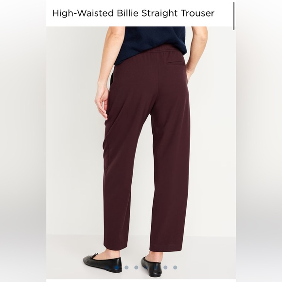 Old Navy High-waisted Billie Straight Trouser - Tall Large, burgundy - Picture 2 of 3
